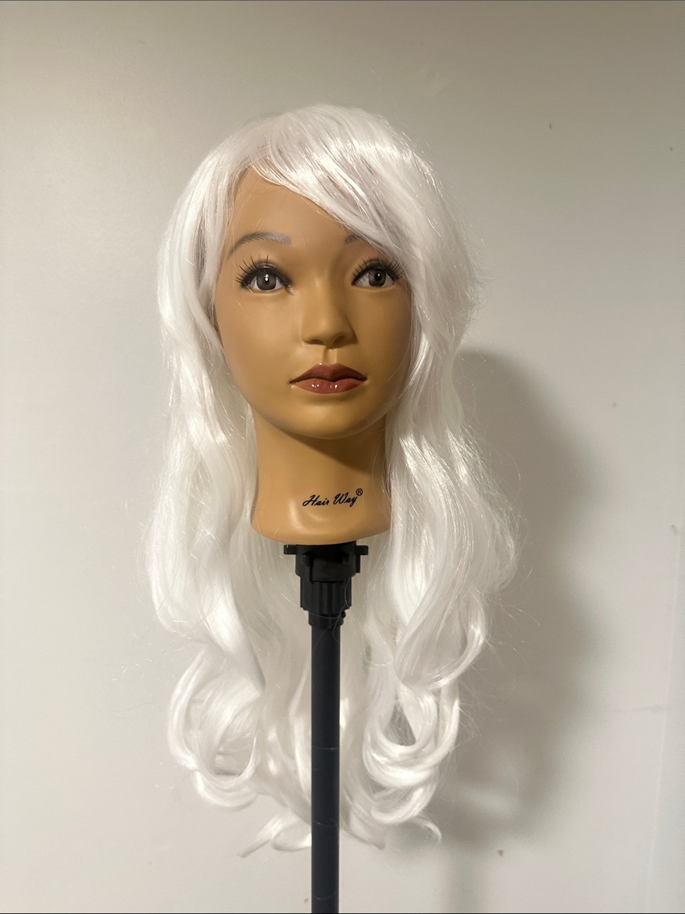 Long Wavy White Synthetic Wig - Picture 3 of 5